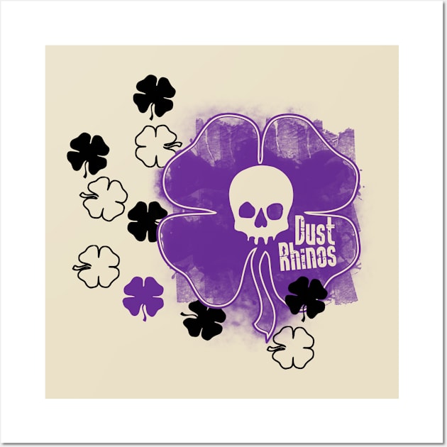 DR Skull and Shamrocks Purple Wall Art by Dust Rhinos Swag Store